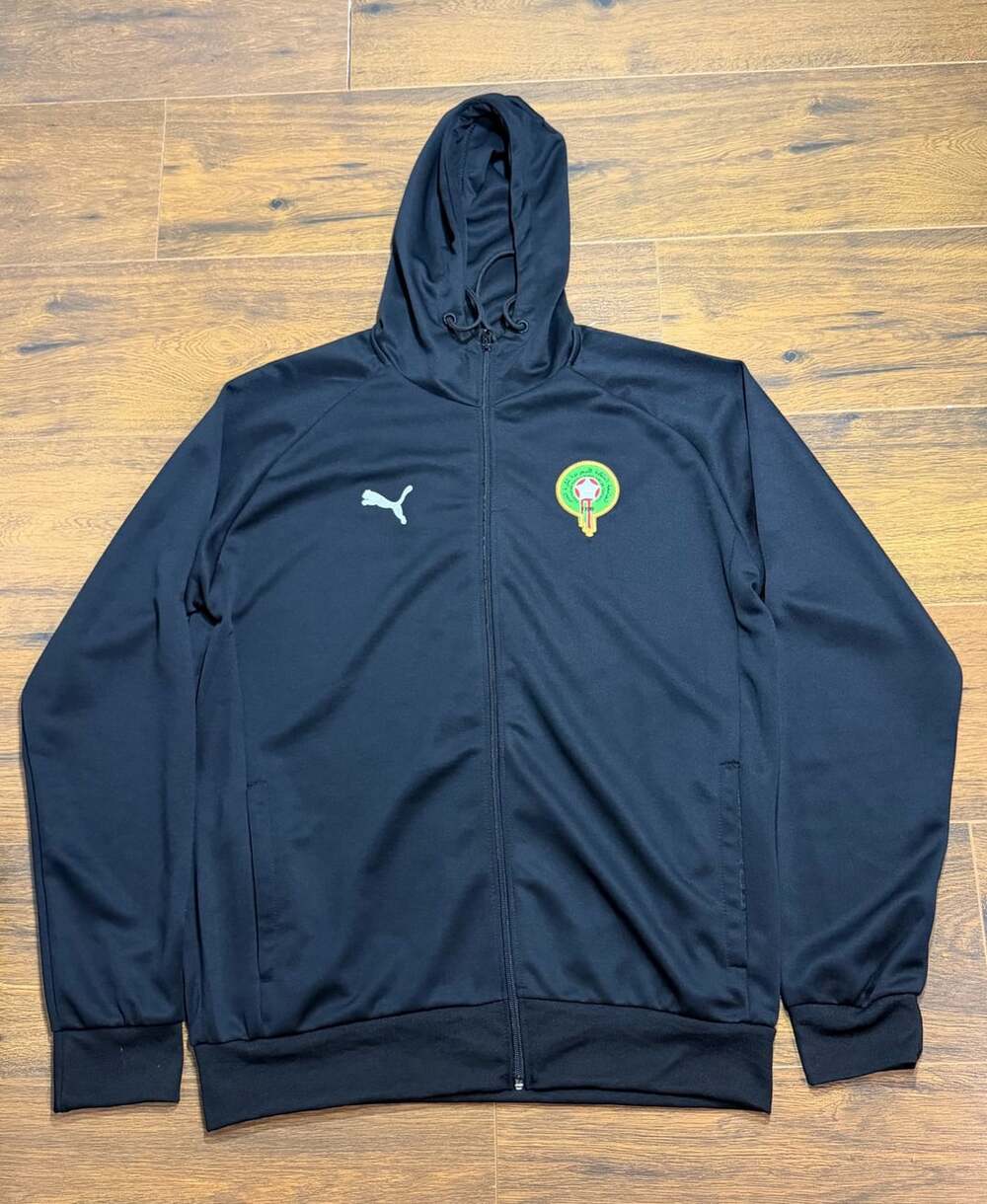 Puma FRMF Morocco National Football Team Black Full-Zip Hooded Jacket